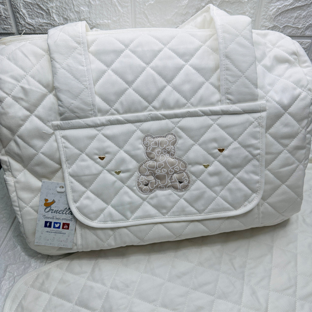 Borsa Nascita orso Panna                dim 45x30x18