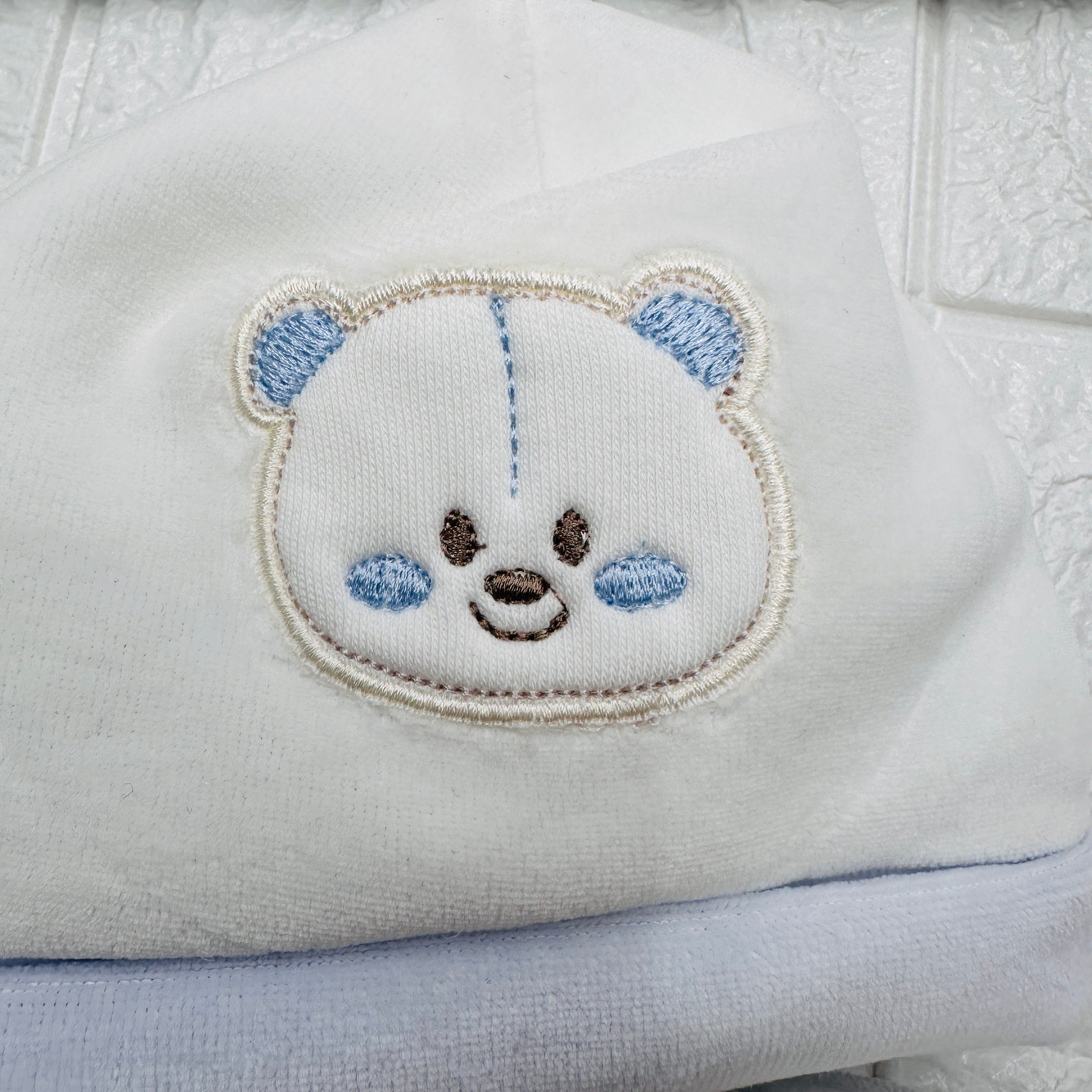 Cappello e Babbucce Ciniglia Orso celeste