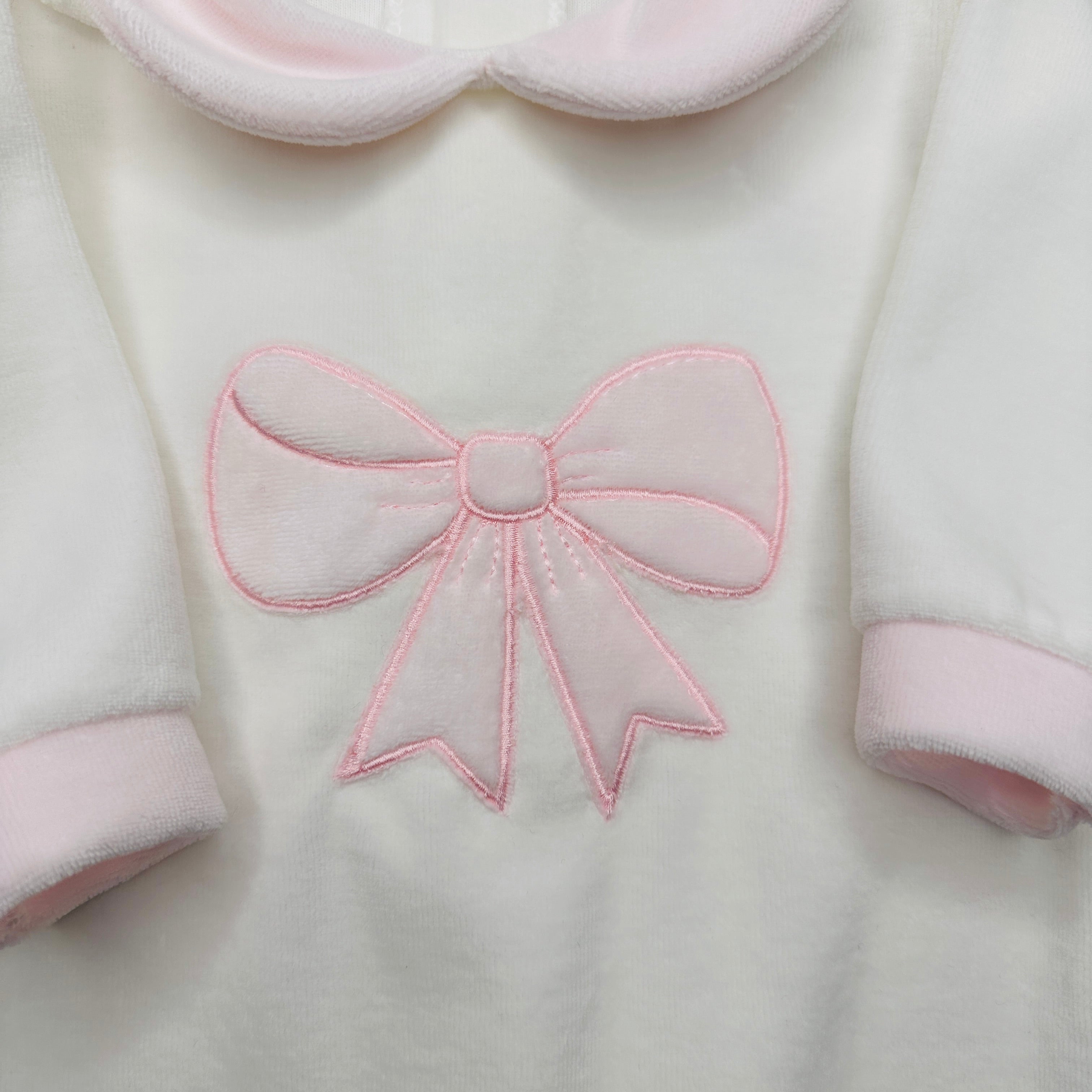 Tutina ciniglia fiocco rosa 30413