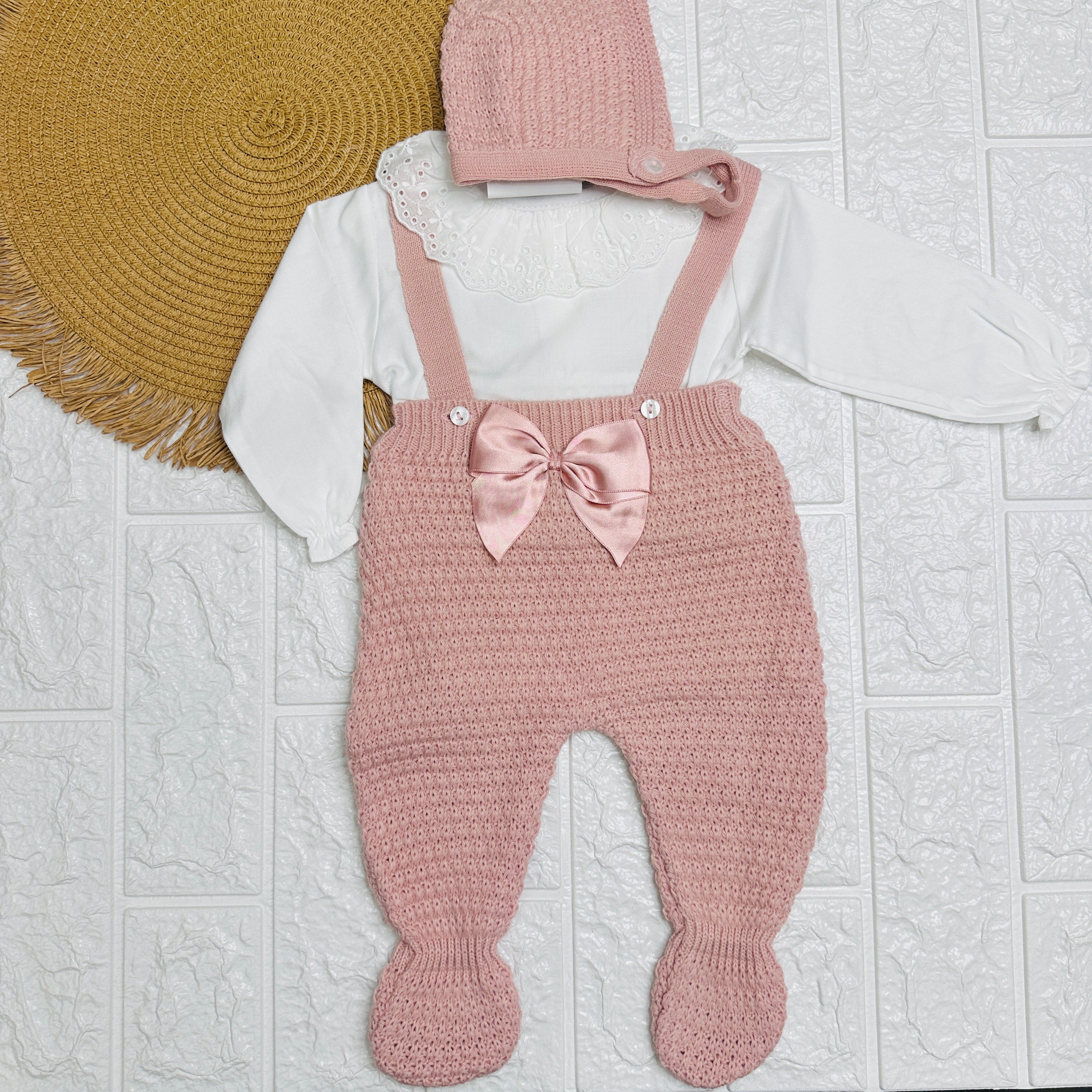 Salopette neonata Rosa antico