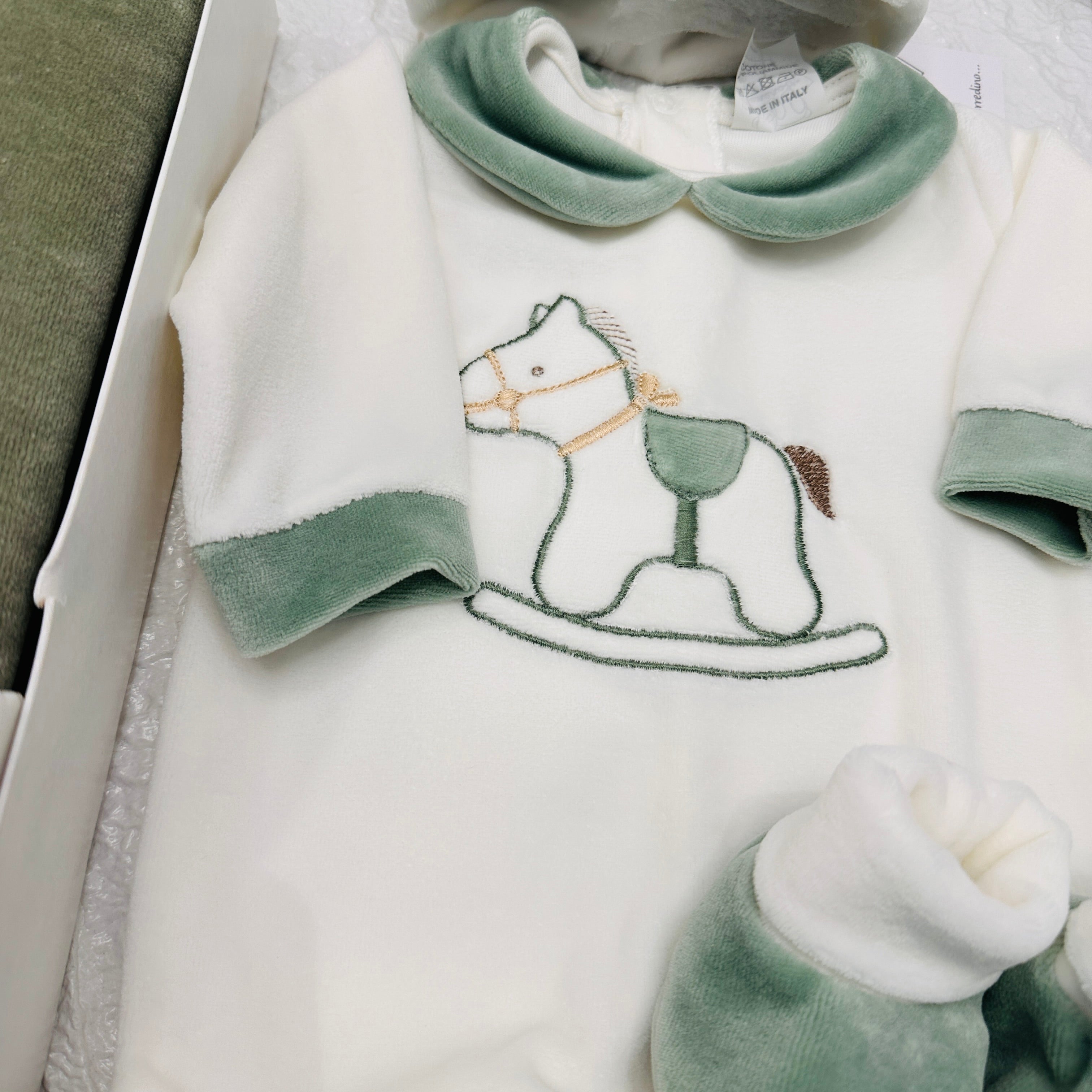 Set nascita Cavallino  ciniglia Verde