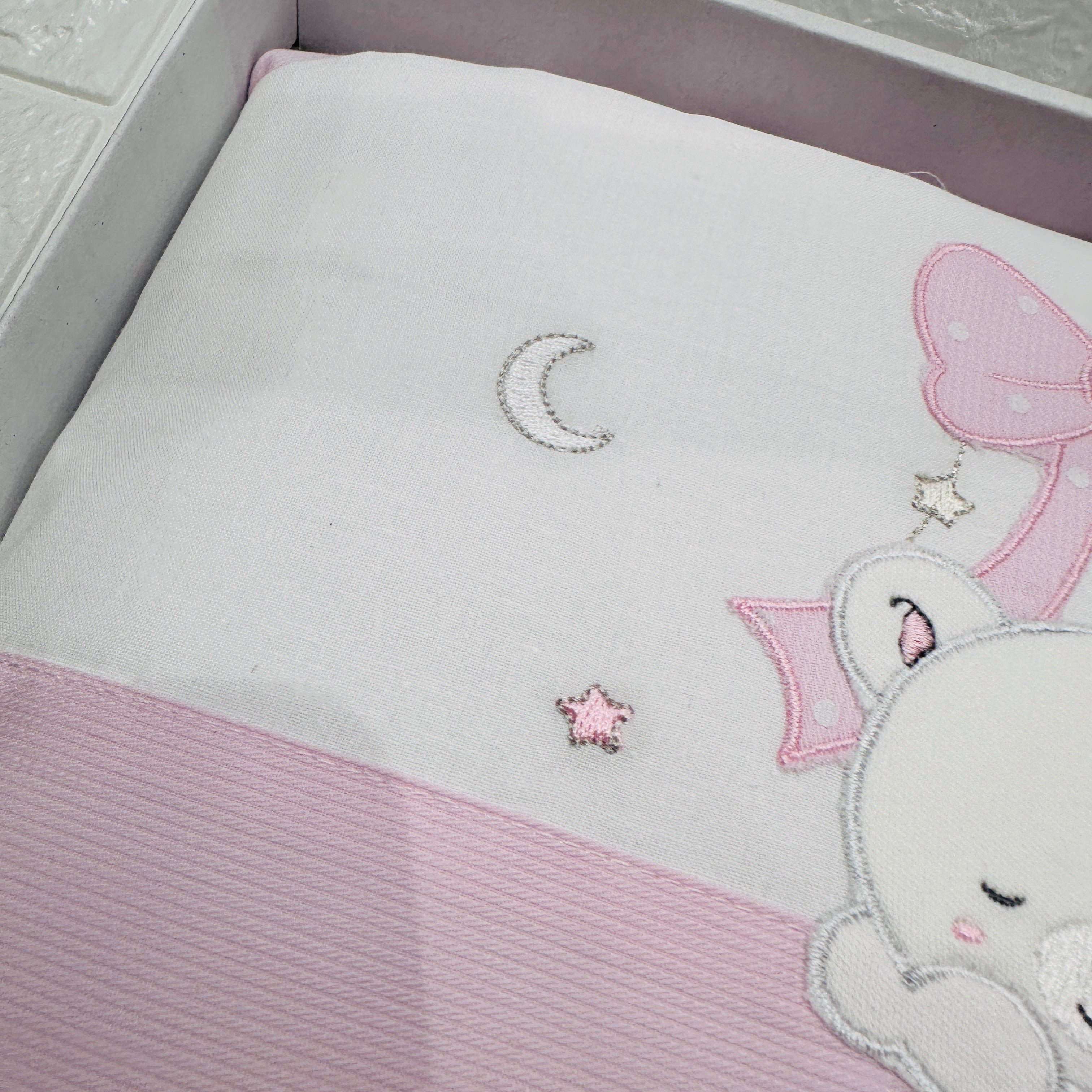 Set completo carrozzina Orsetto fiocco rosa