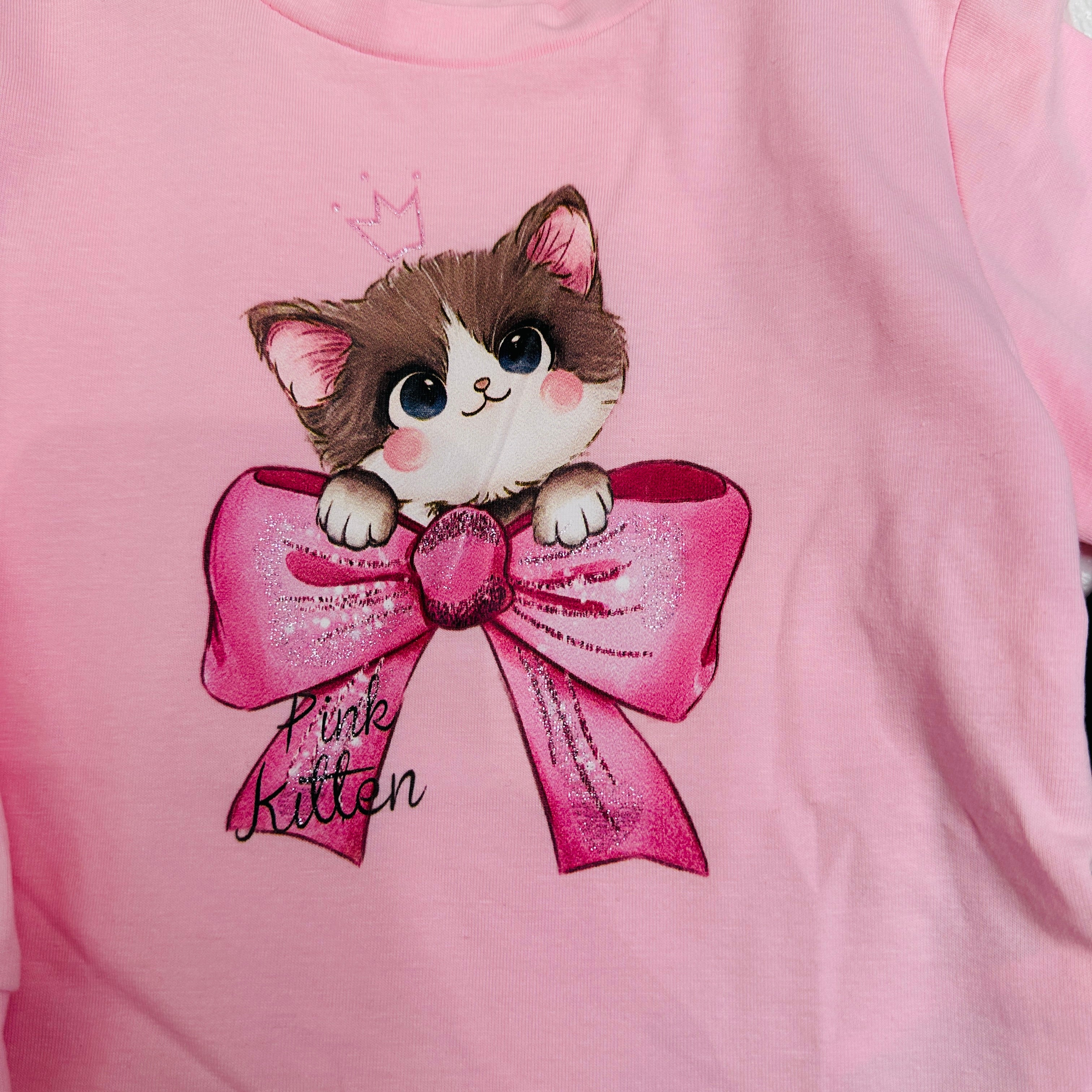 Maglia e leggings gattina rosa