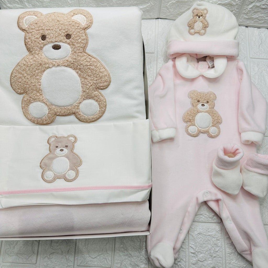 Set Nascita ciniglia Orso Rosa