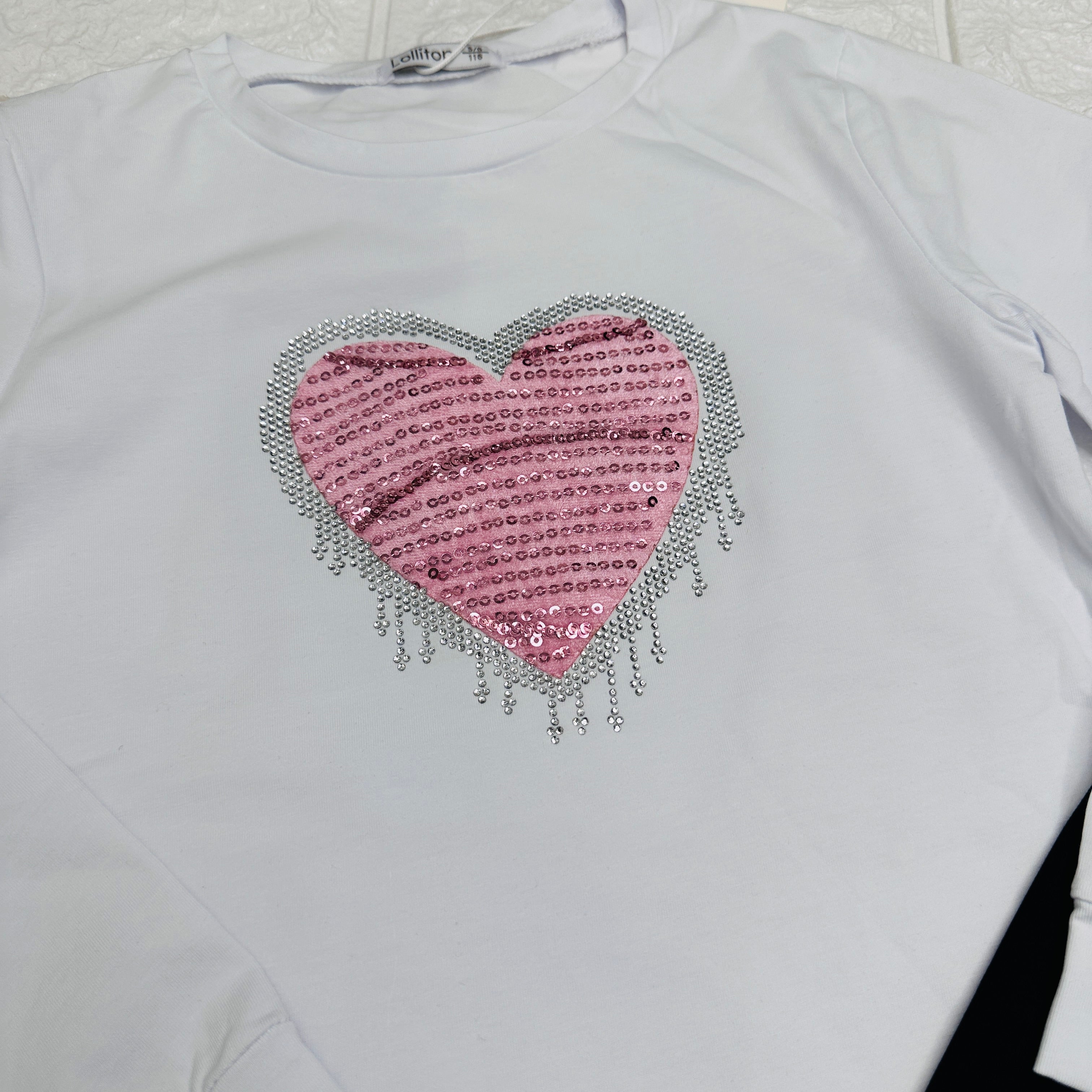 maglia e leggigs Cuore bianco