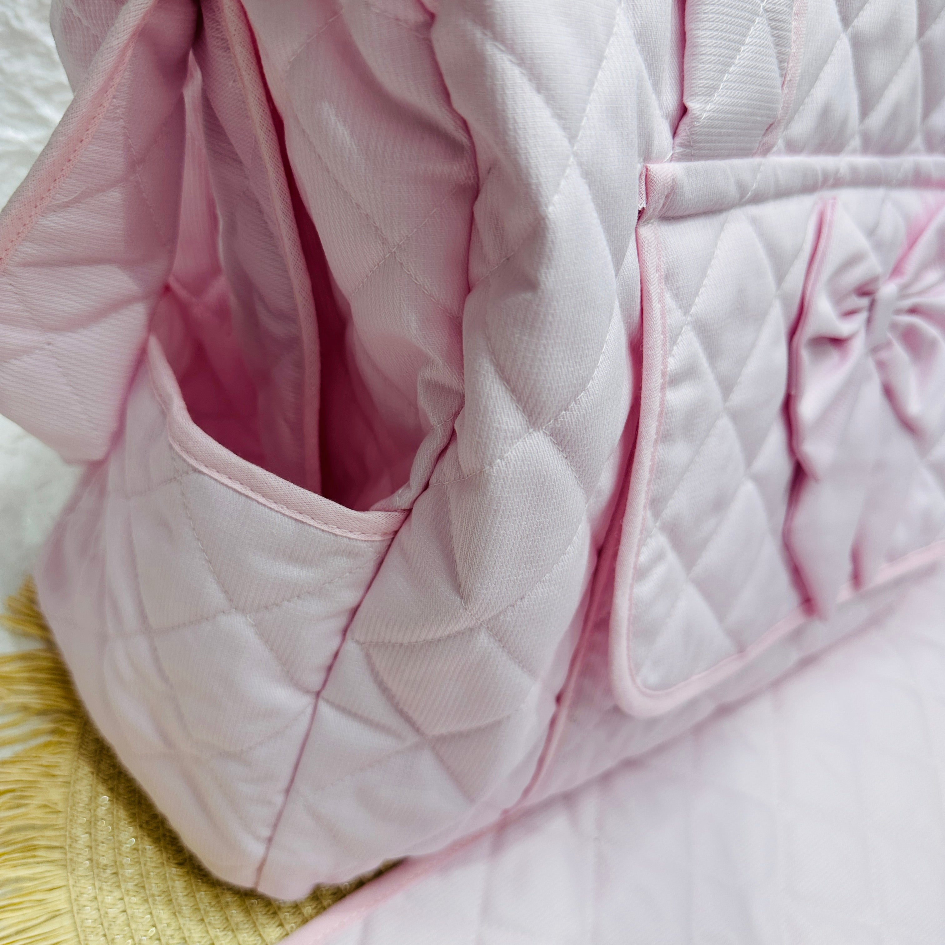 Borsa Nascita Fiocco Rosa                dim 45x30x18