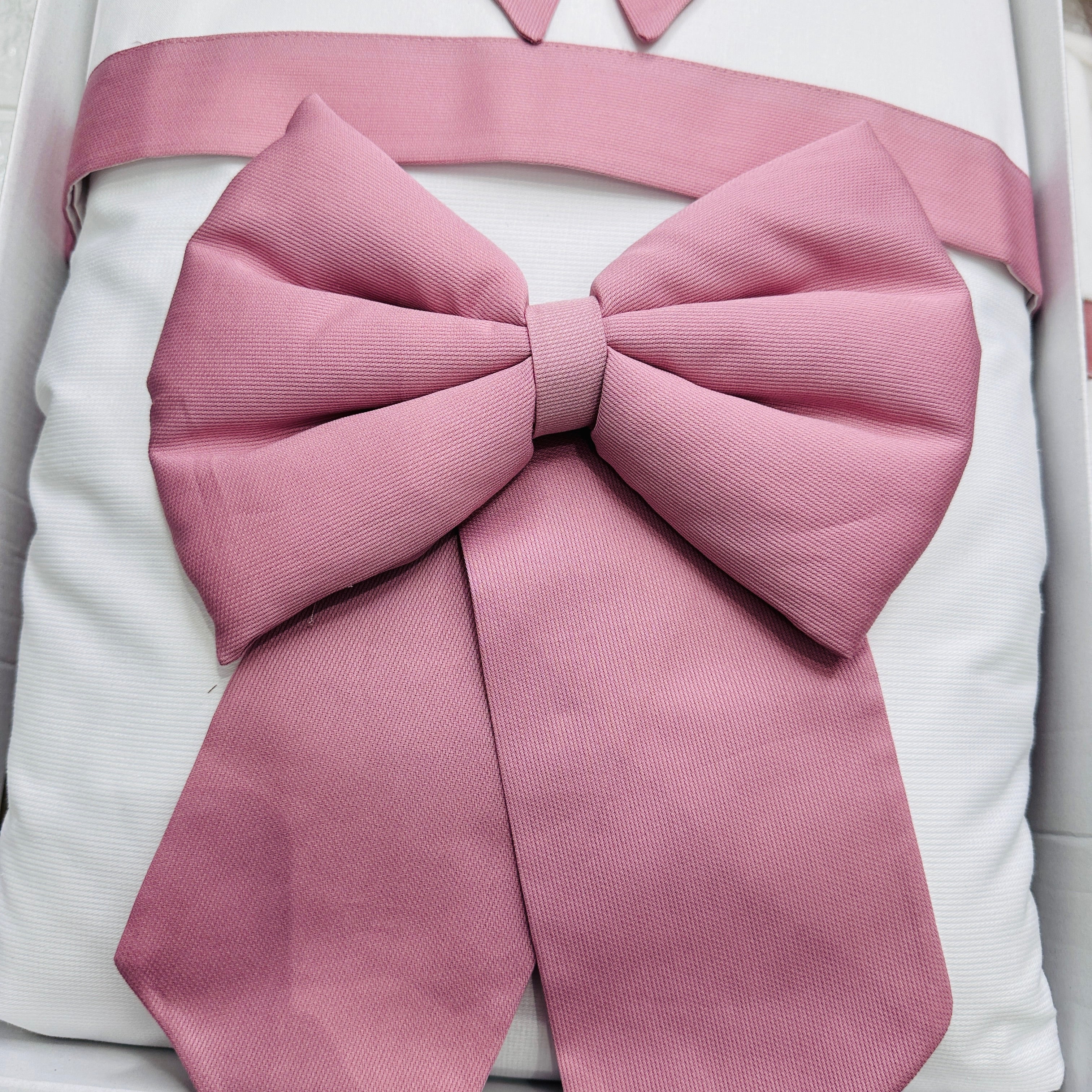 Set Nascita in Ciniglia Fiocco Rosa Antico
