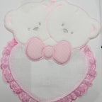 Fiocco nascita Orsi rosa.      dim.25x30