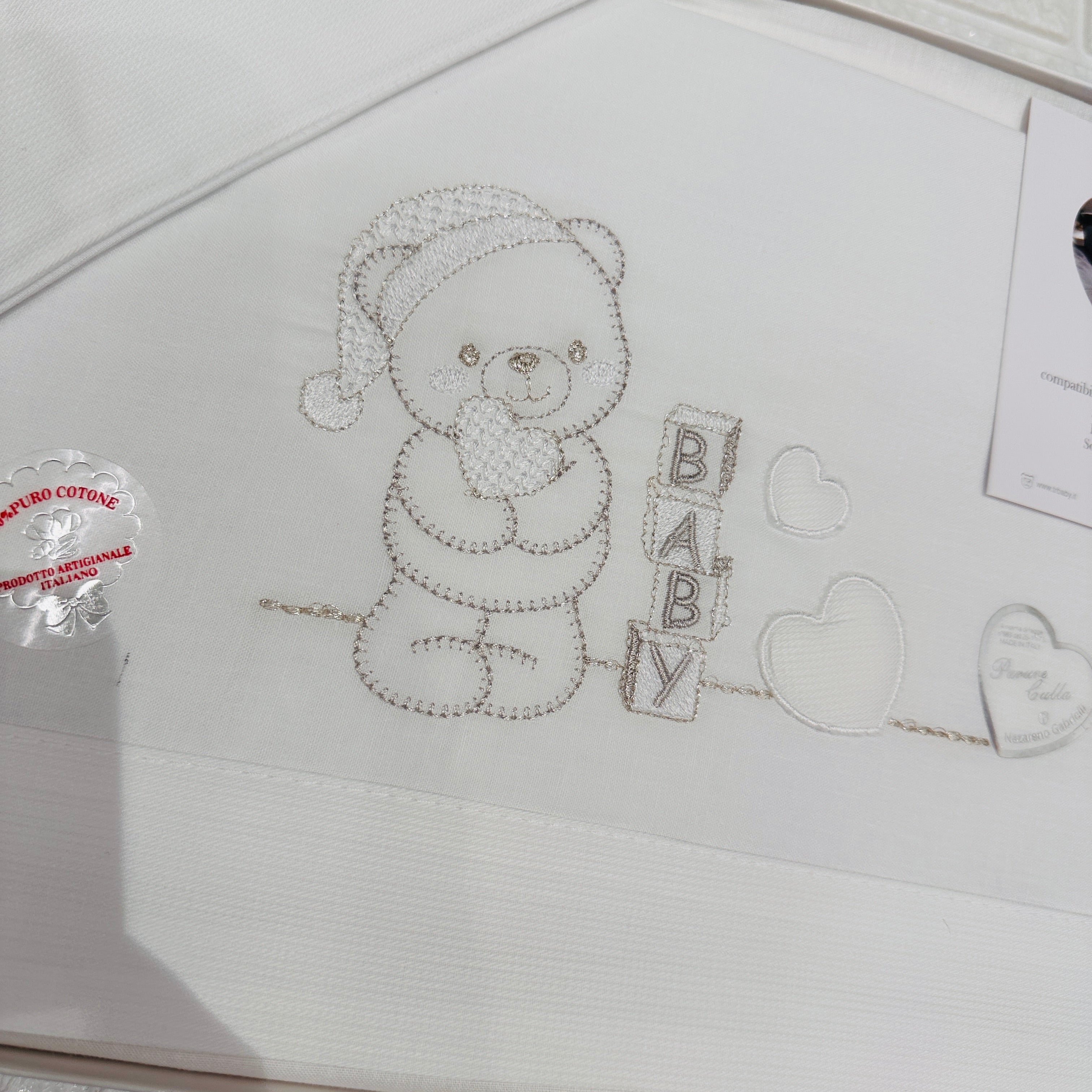 Lenzuola next to me orso baby bianco