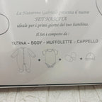 Set 4 pezzi neonato in Ciniglia celeste