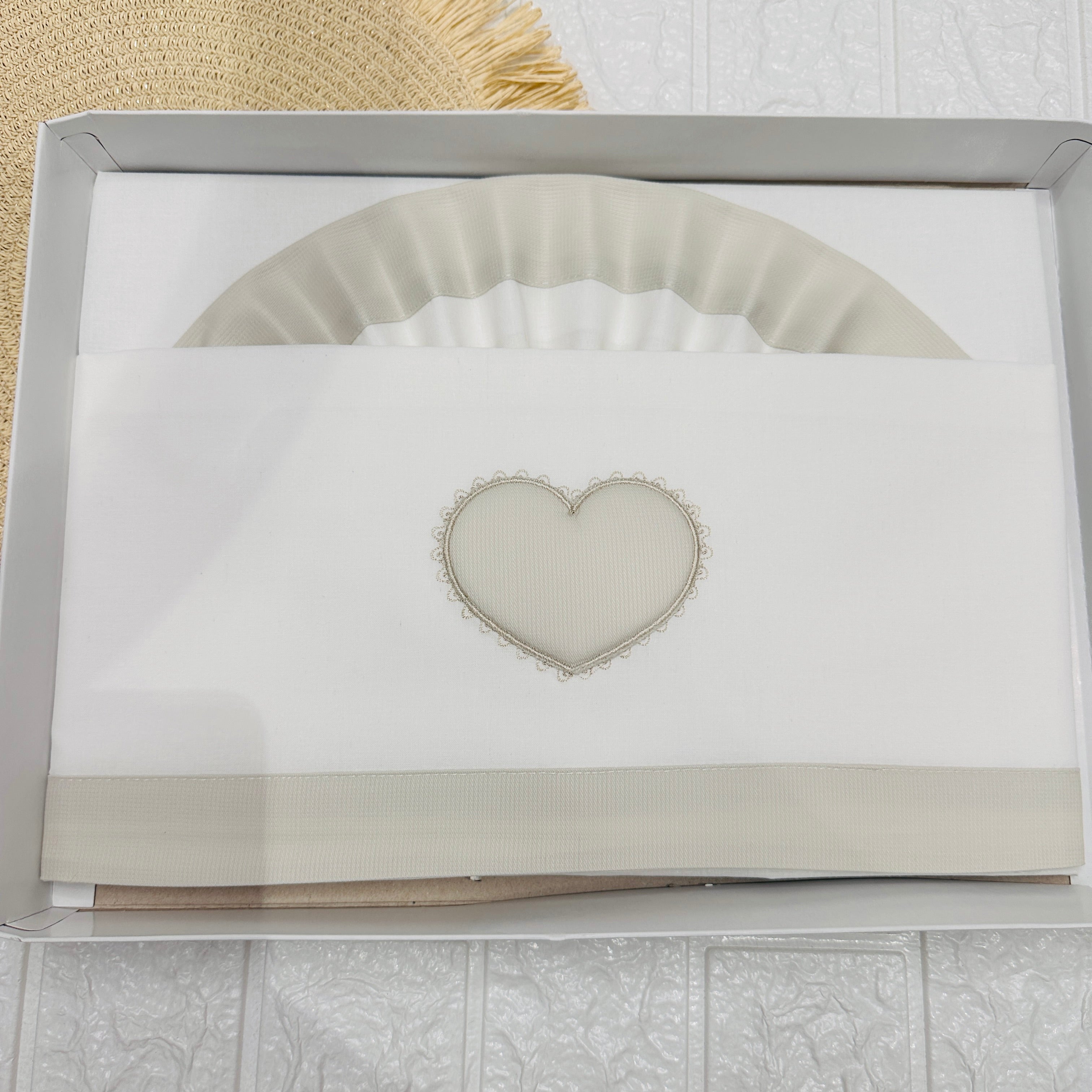 Lenzuola Carrozzina Cuore panna ART LC015105R