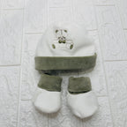 Cappello e babbucce ciniglia orso fiocco verde