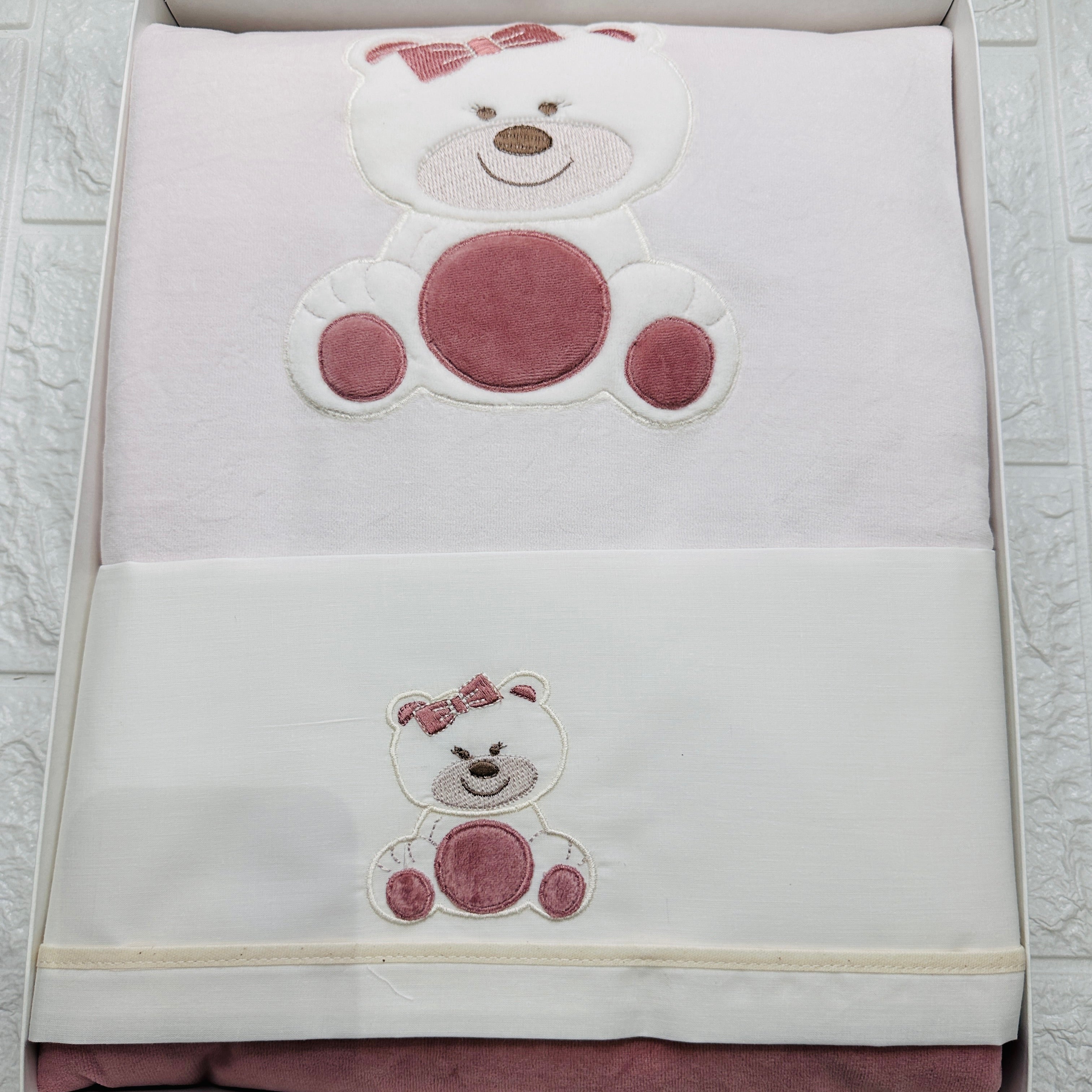 Set nascita ciniglia Orsetta rosa antico
