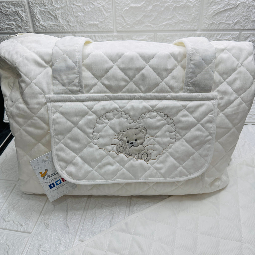 Borsa Nascita orso nuvola panna.                  dim 45x30x18