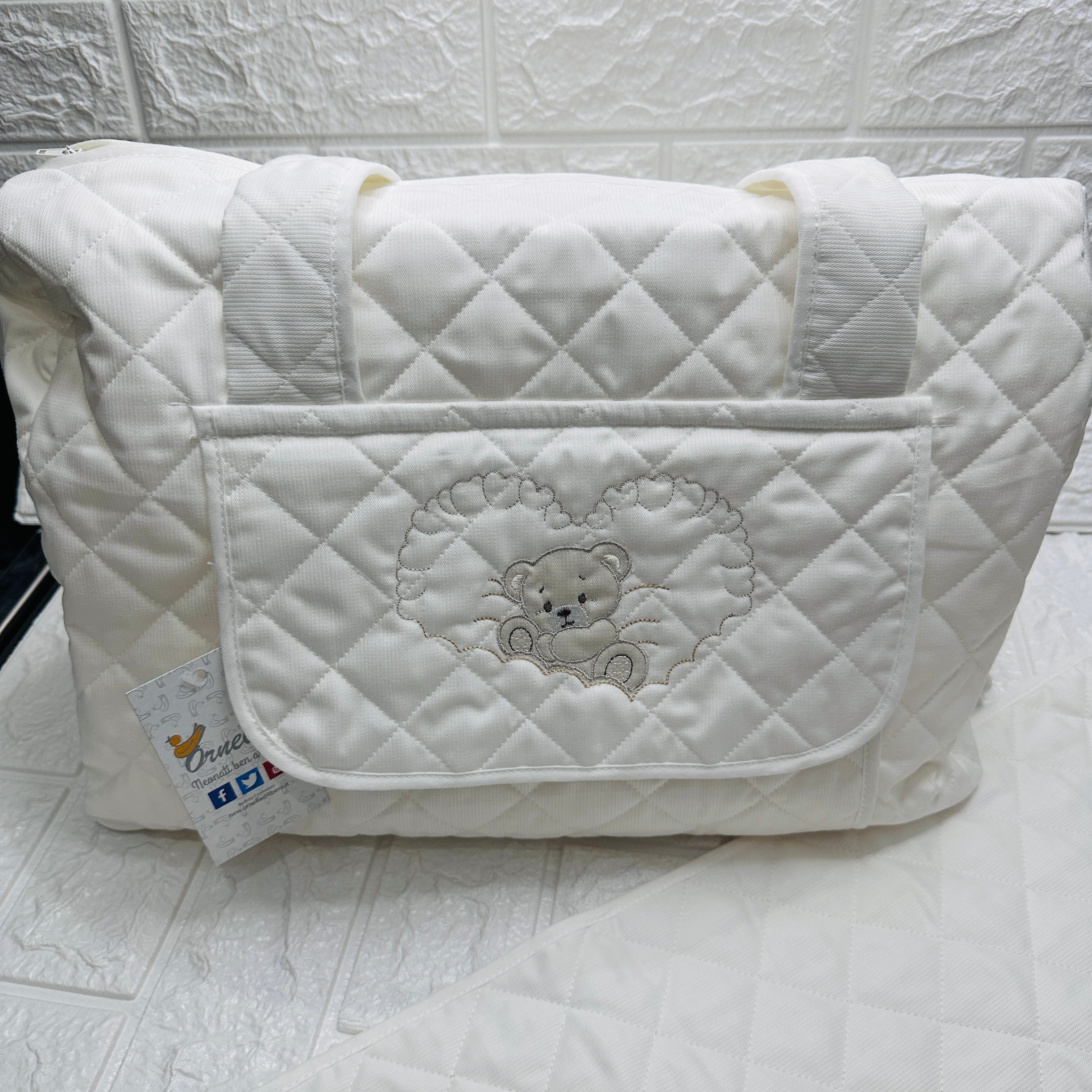 Borsa Nascita orso nuvola panna.                  dim 45x30x18