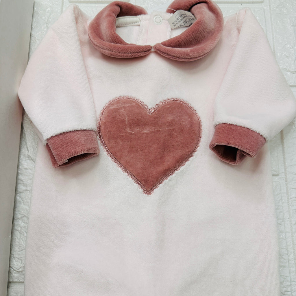 Set nascita ciniglia cuore Rosa Antico