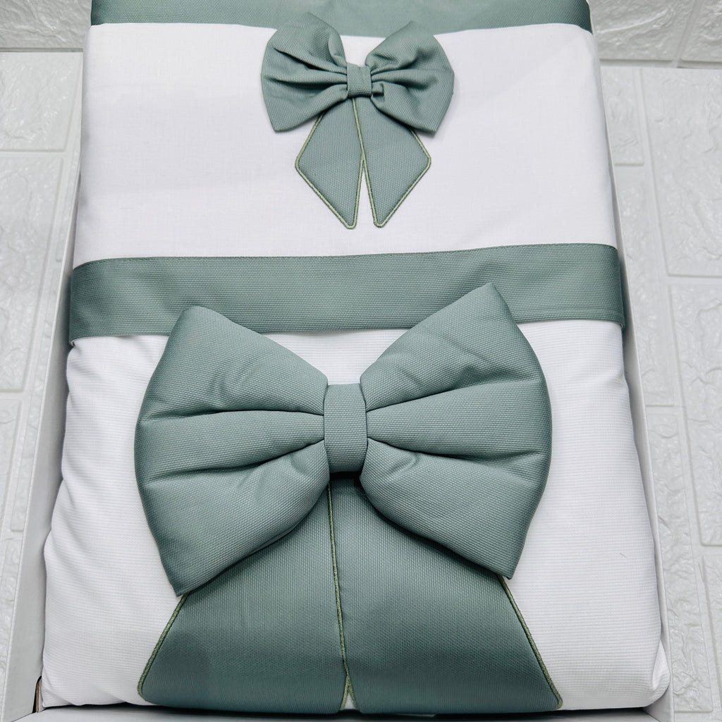 Set nascita ciniglia fiocco verde