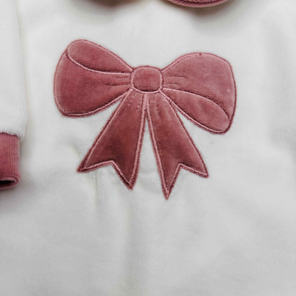 Tutina ciniglia fiocco rosa antico 30413