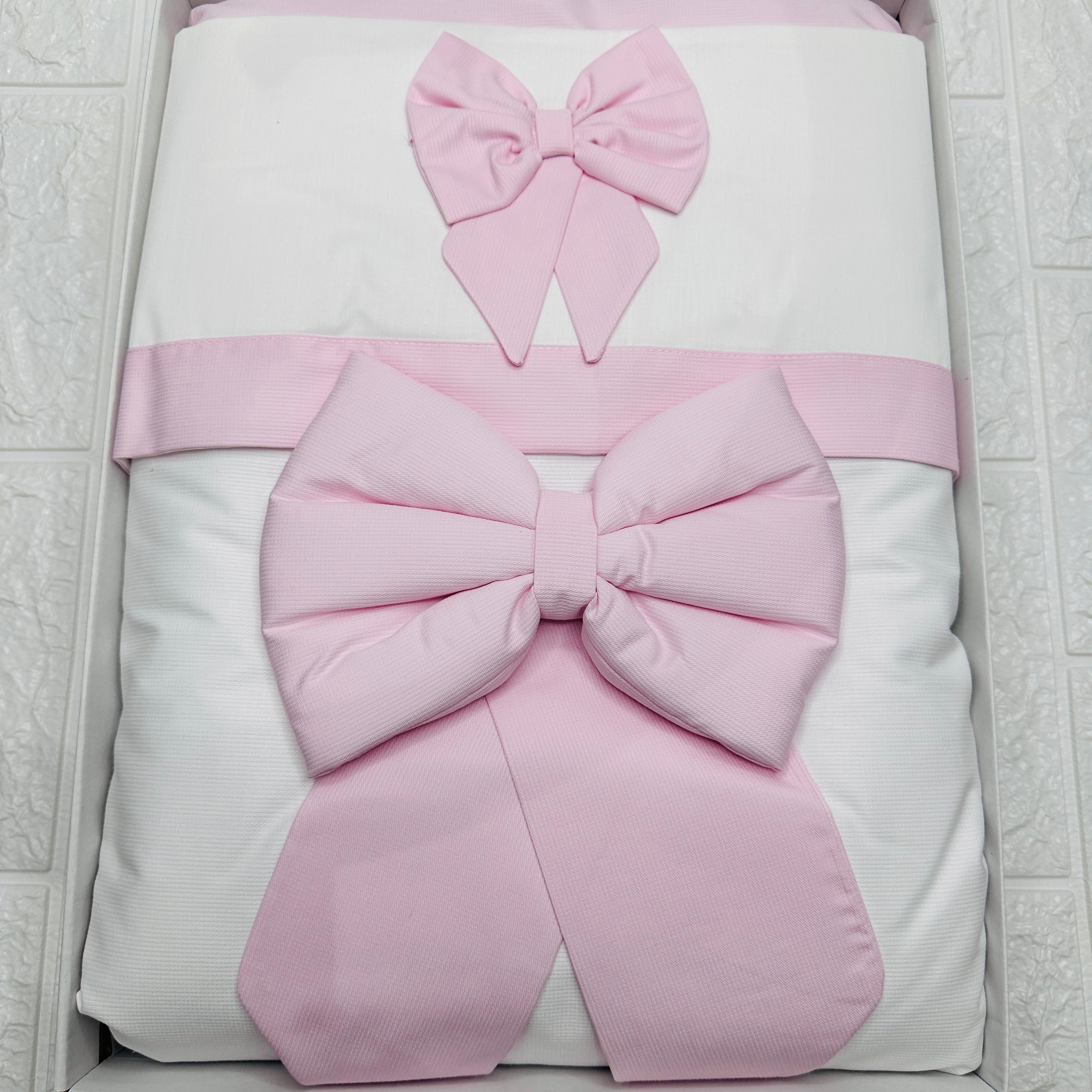 Set completo carrozzina fiocco rosa