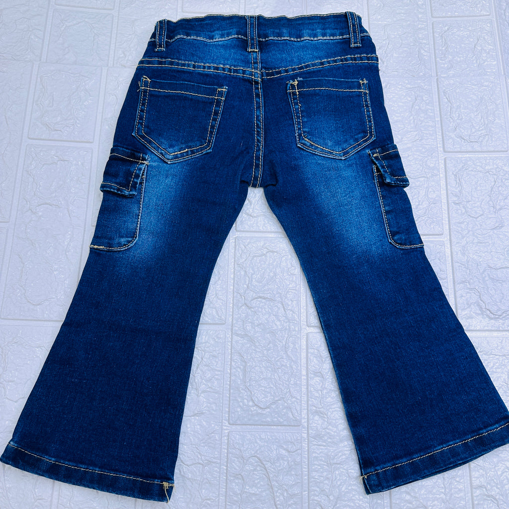 Jeans cargo a zampa