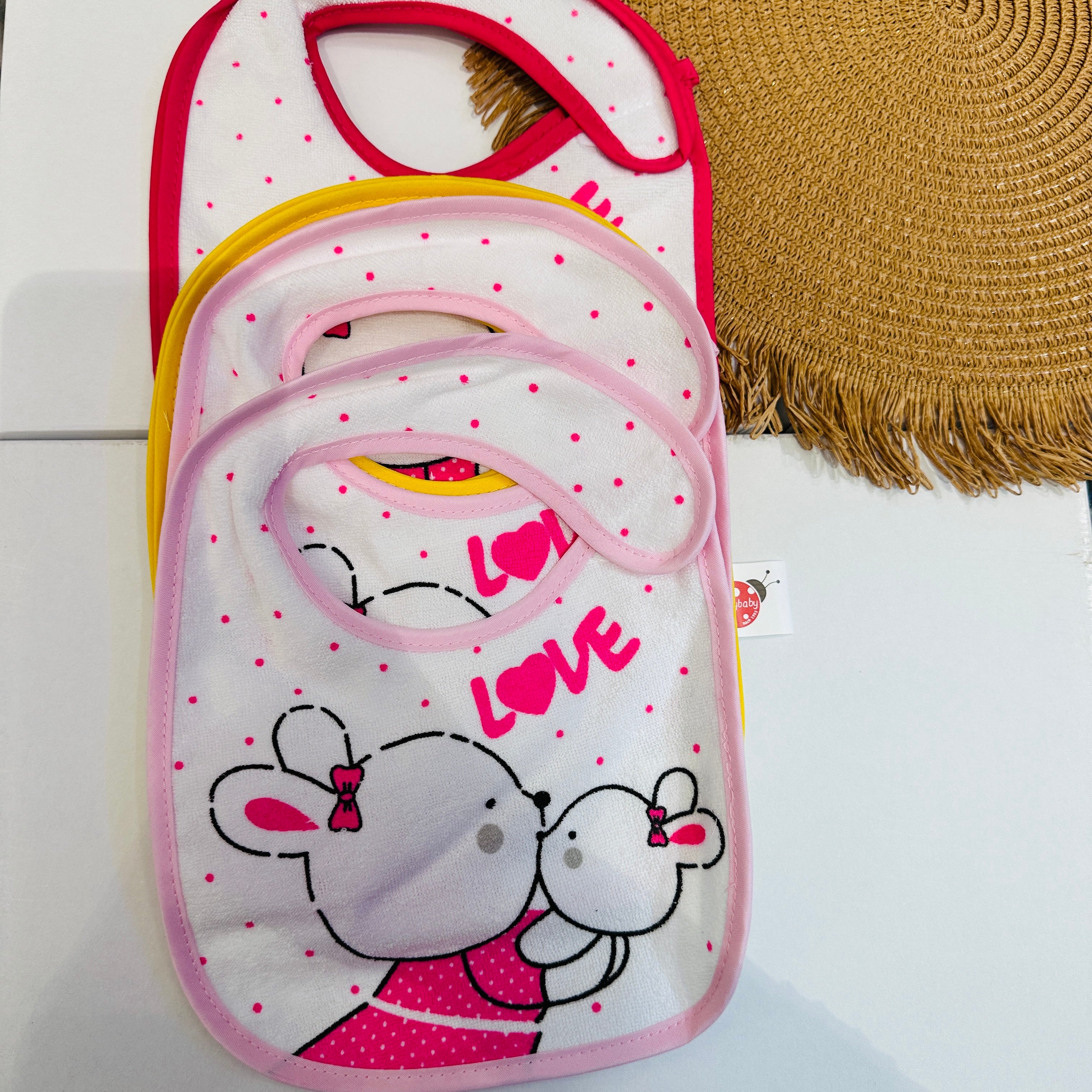 Set 6 bavette a strappo neonata