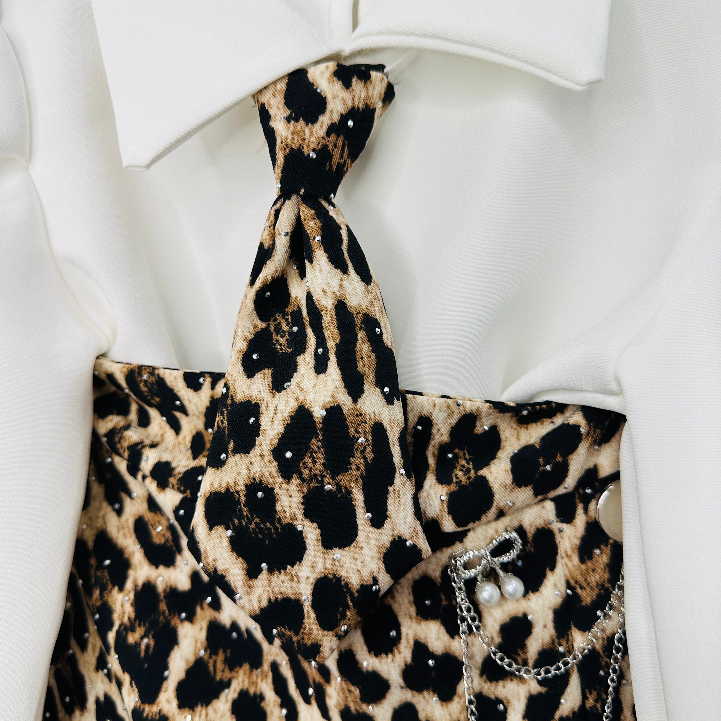 Completo bimba cravatta animalier