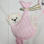 Fiocco nascita Cicogna  Rosa dim.25x30