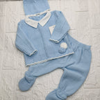 Completo Celeste Righe  242214