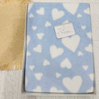 Coperta Culla pile cuore celeste  dim100x104