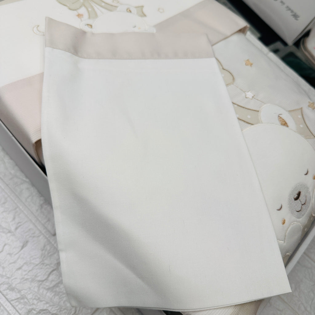 Set completo carrozzina orso fiocco sopra tortora