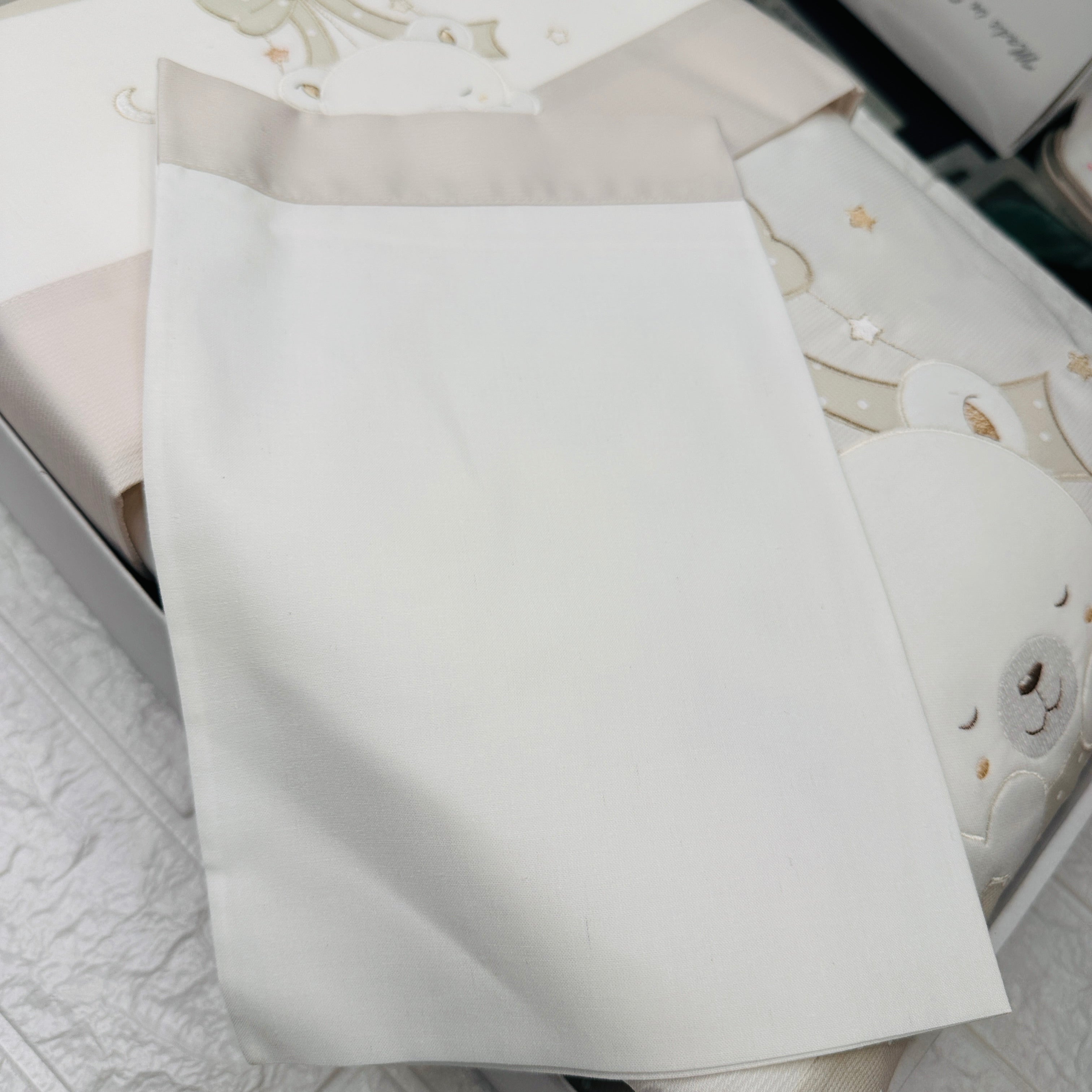 Set completo carrozzina orso fiocco sopra tortora
