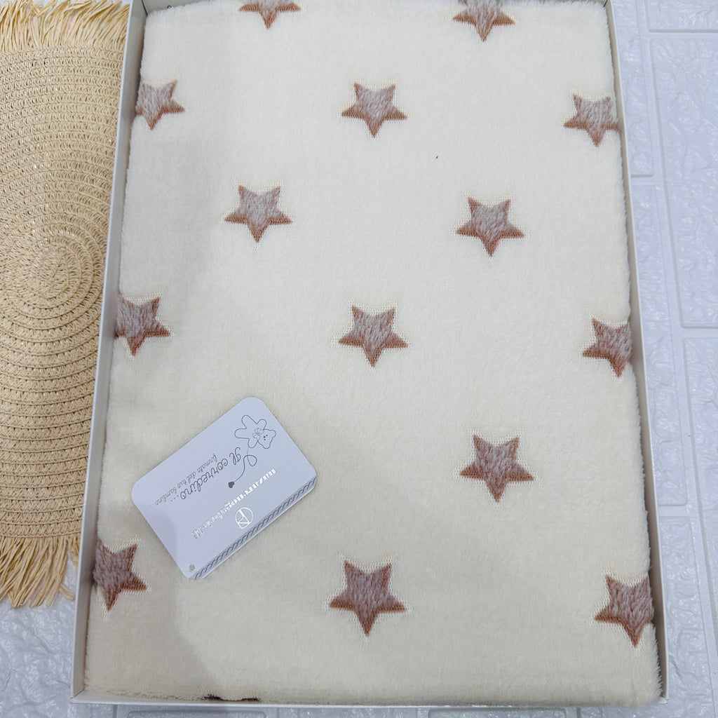 Coperta culla Pile Stelle Panna dim100x104