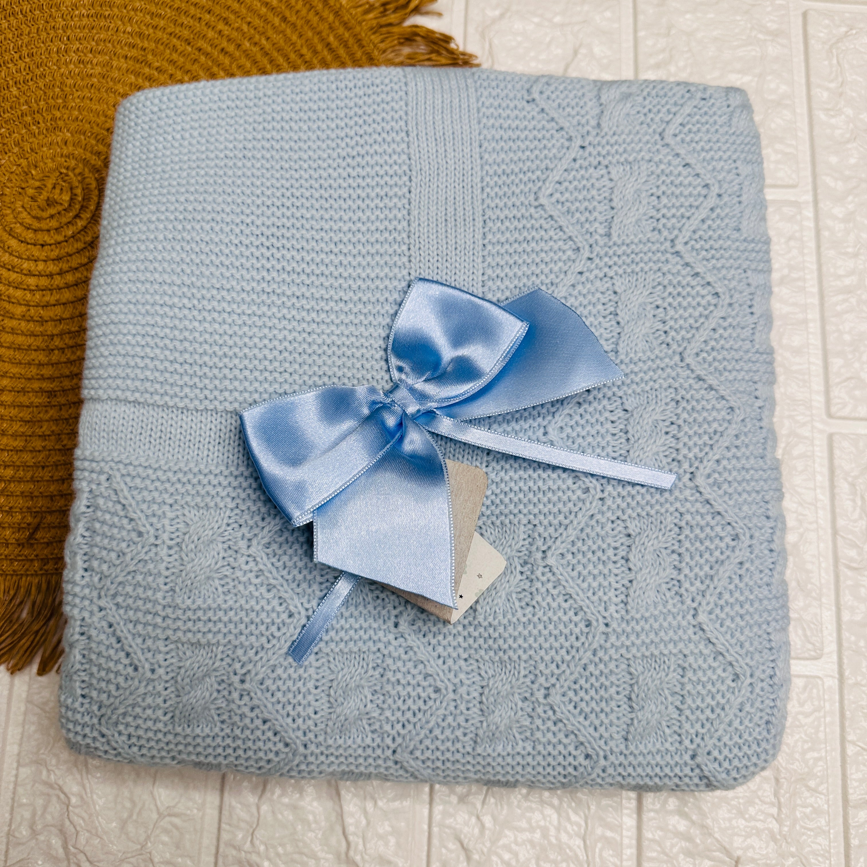 Coperta Misto filo Dim:75x90 Celeste
