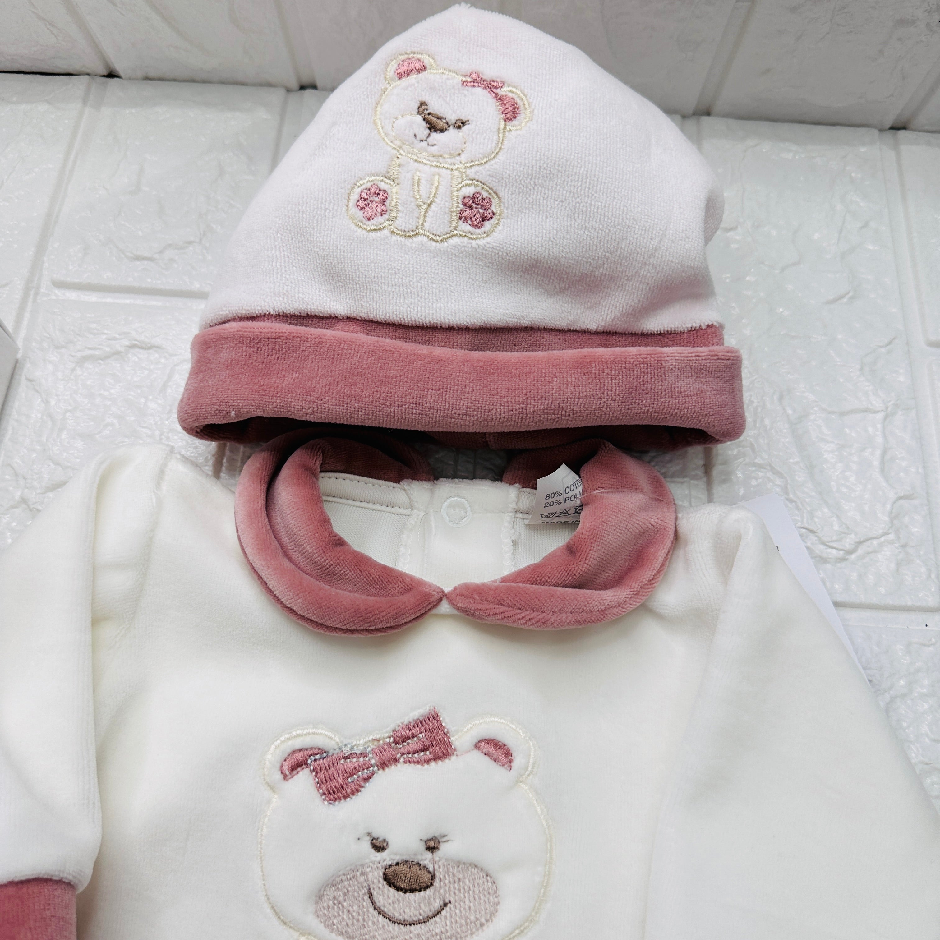 Set nascita ciniglia Orsetta rosa antico