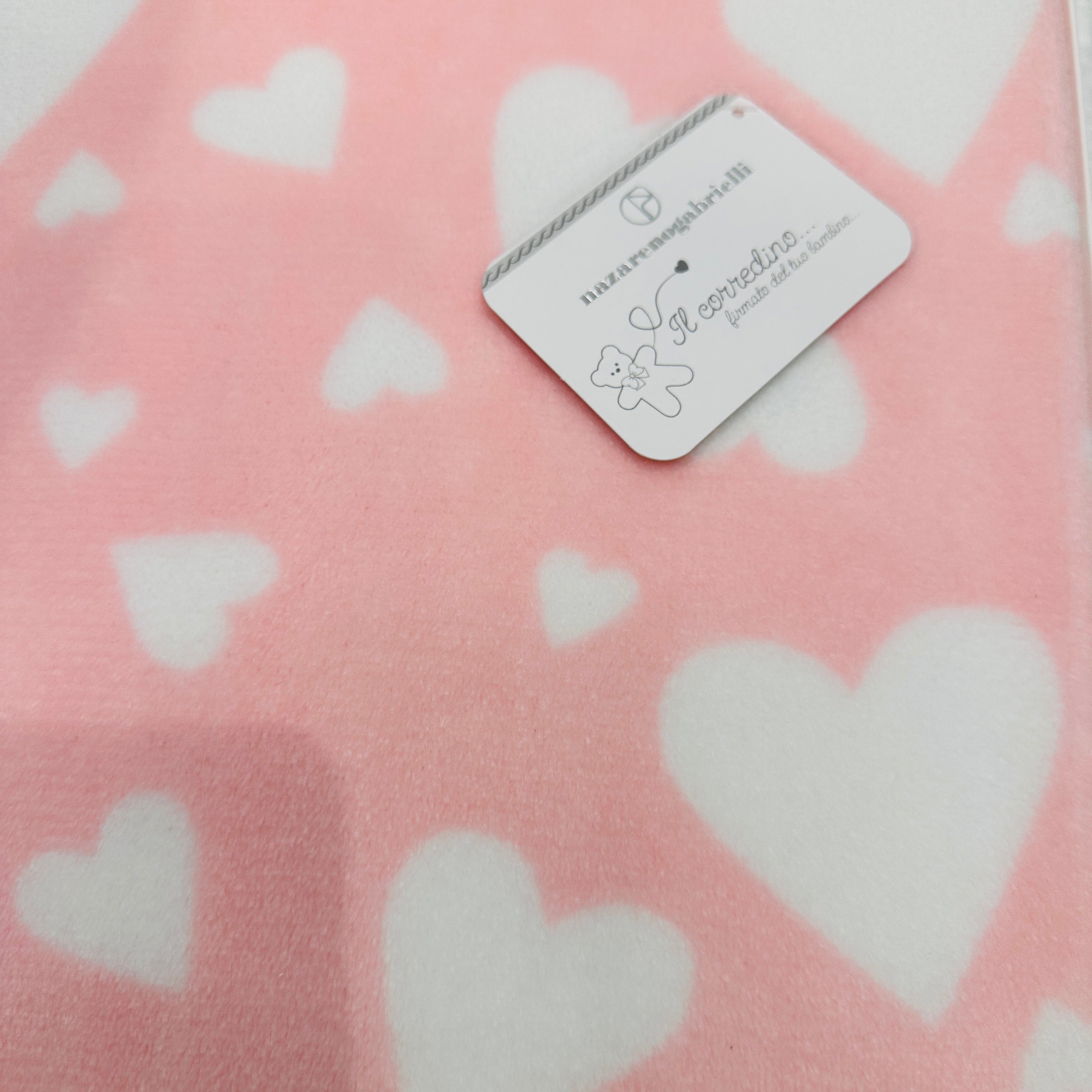 Coperta Culla pile cuore Rosa dim100x104
