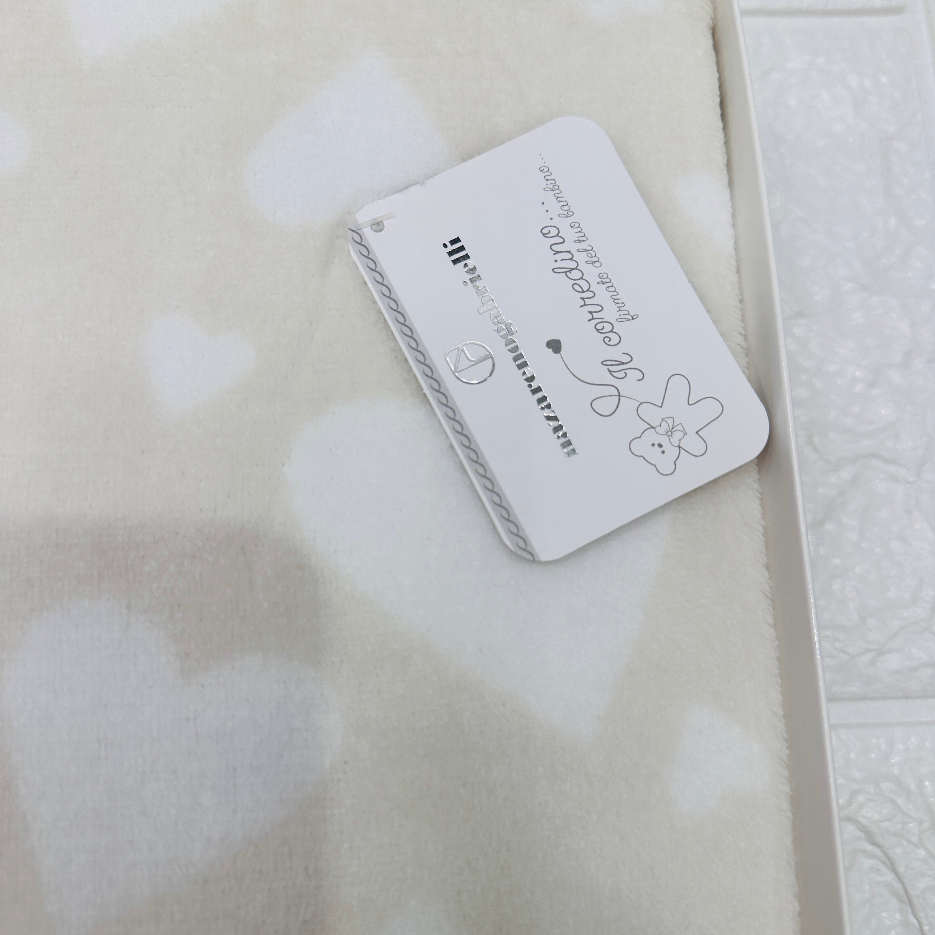 Coperta Culla pile cuore Panna dim100x104