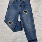 Jeans Bimba Cuore Animalier