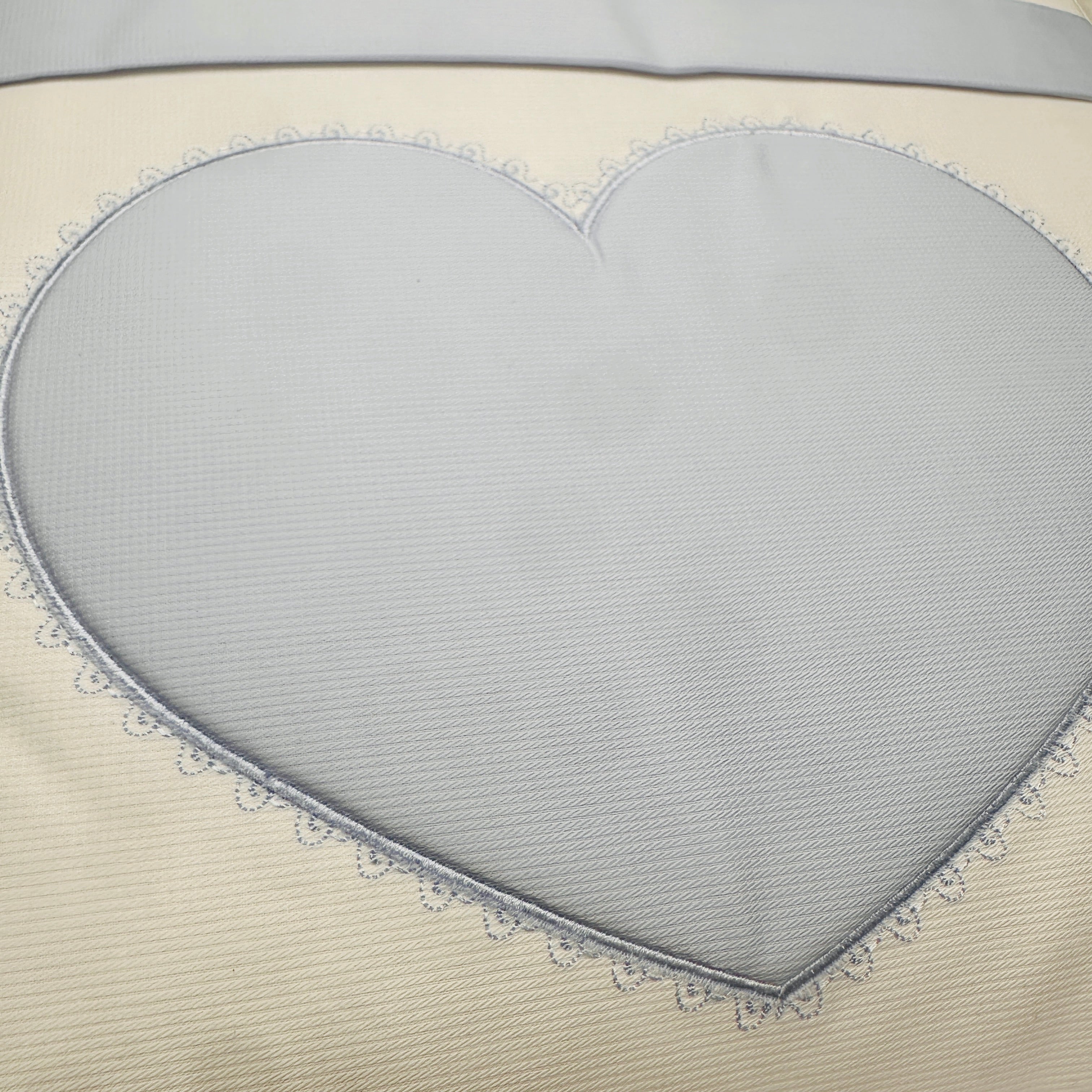 Set completo carrozzina cuore celeste