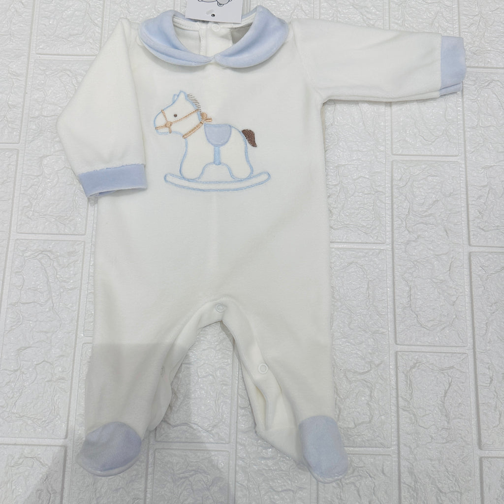 Tutina cavallino ciniglia celeste