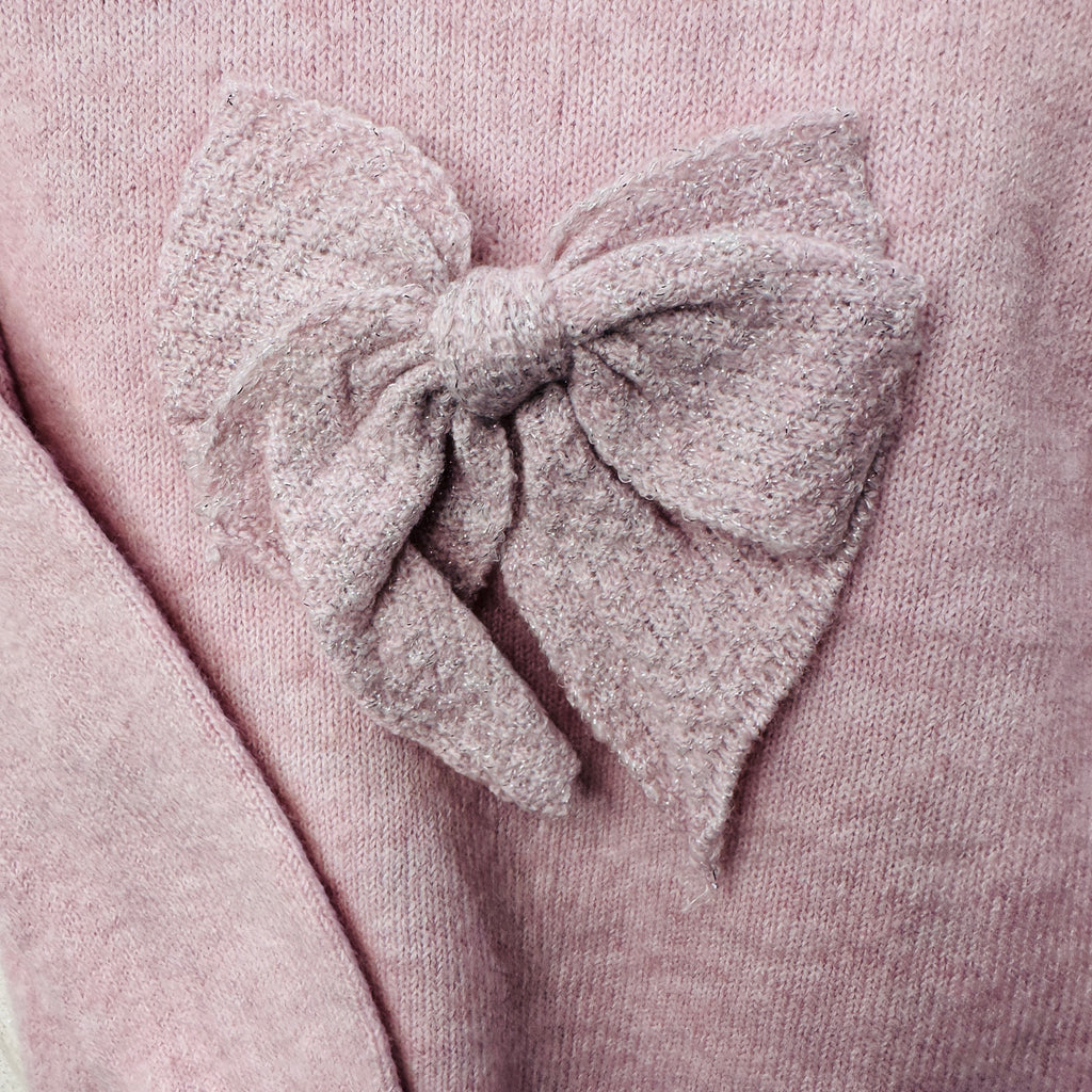Maglioncino bimba fiocco Rosa