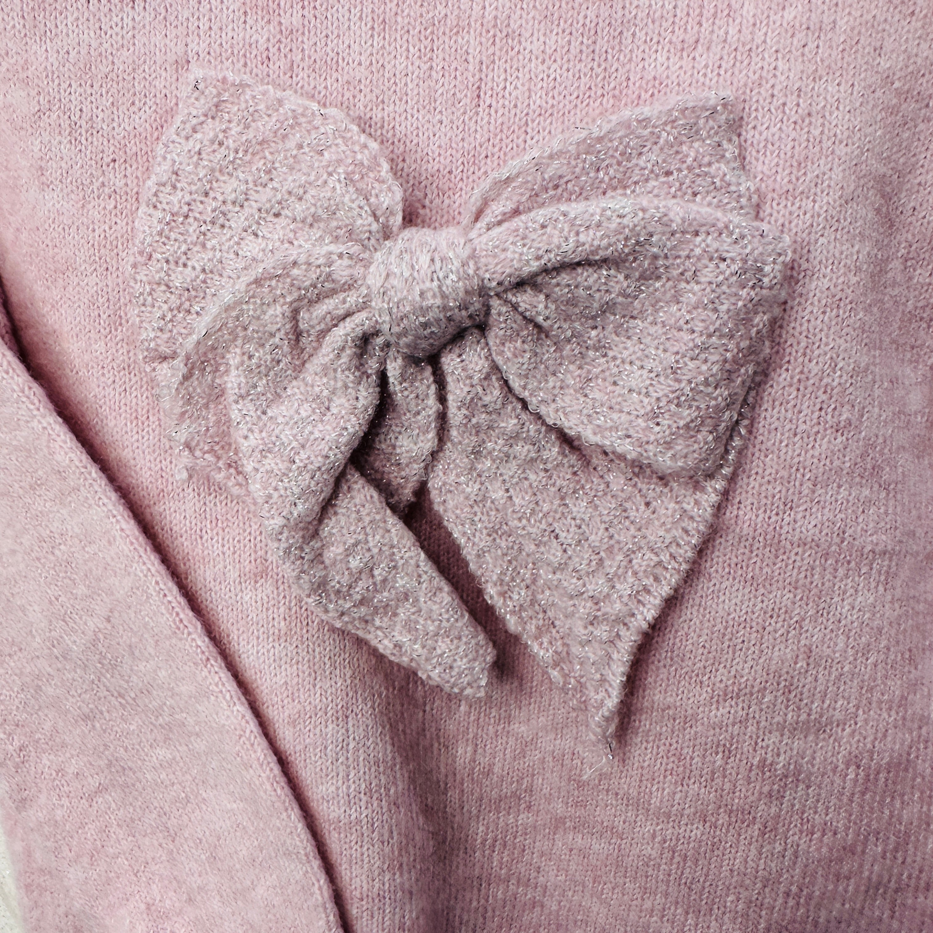Maglioncino bimba fiocco Rosa