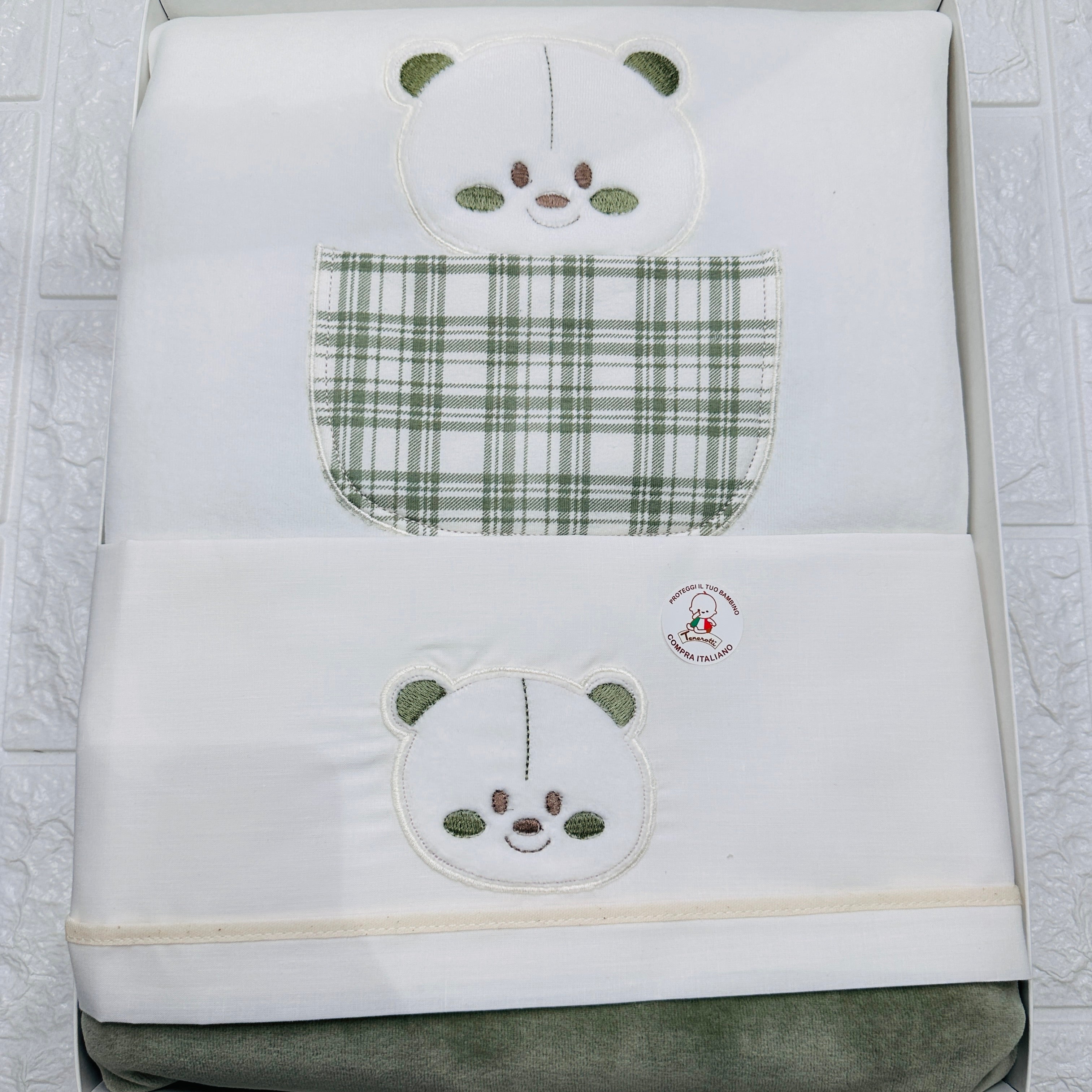 Set Nascita ciniglia orso Quadri verde