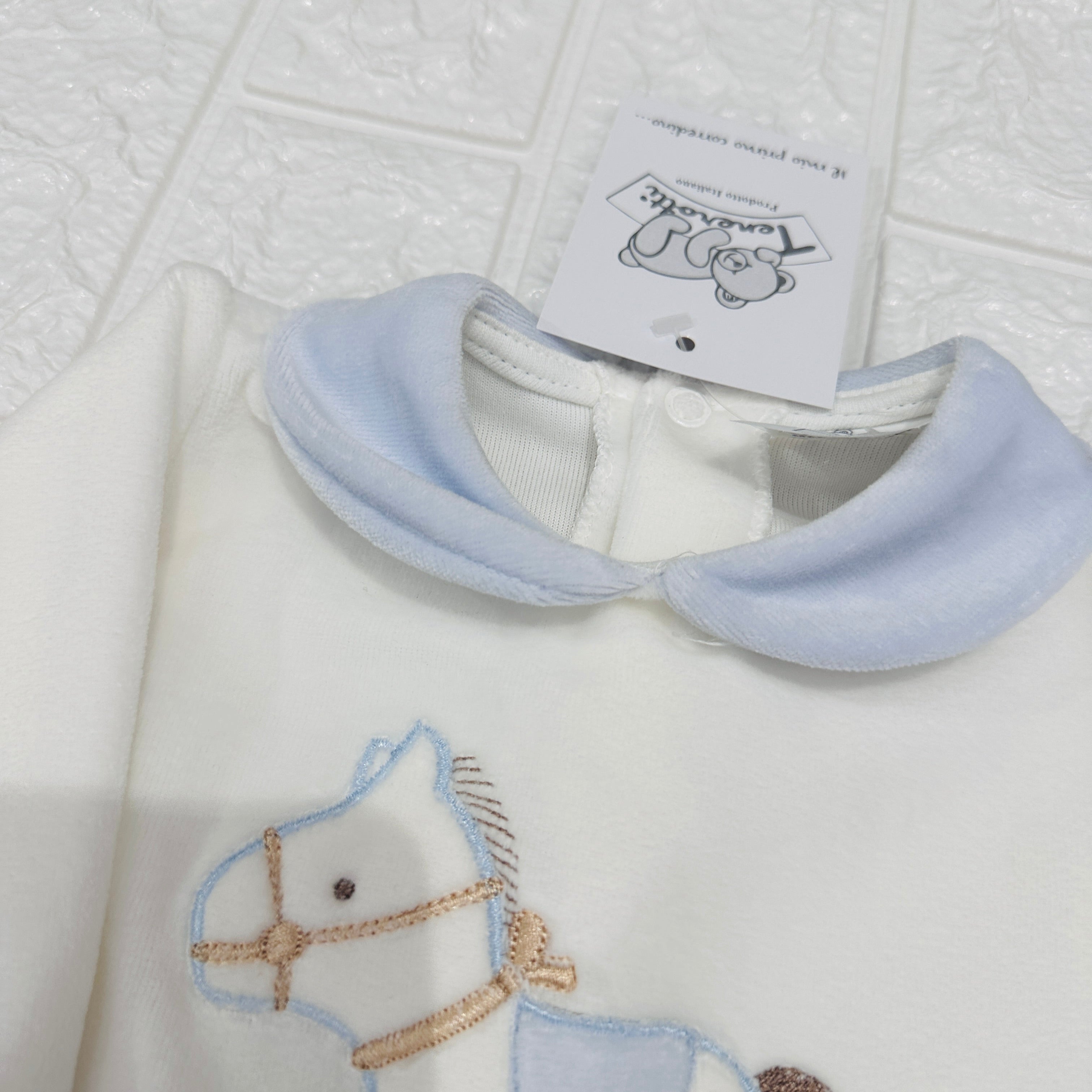 Tutina cavallino ciniglia celeste