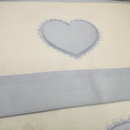 Set completo carrozzina cuore celeste