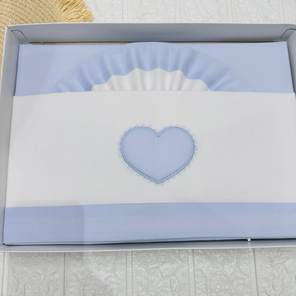 Lenzuola culla cuore Celeste 🩵 ART LL018105R