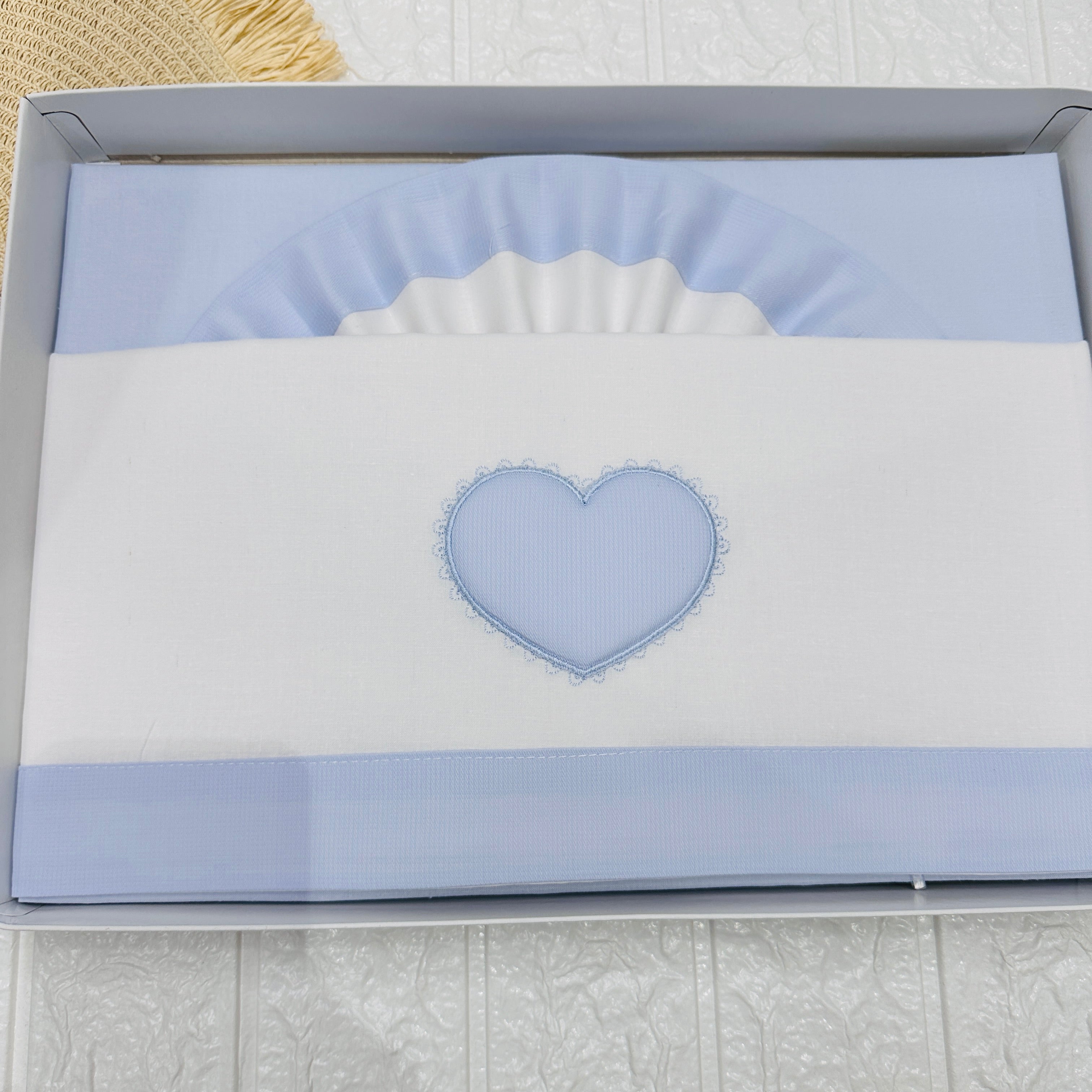 Lenzuola culla cuore Celeste 🩵 ART LL018105R