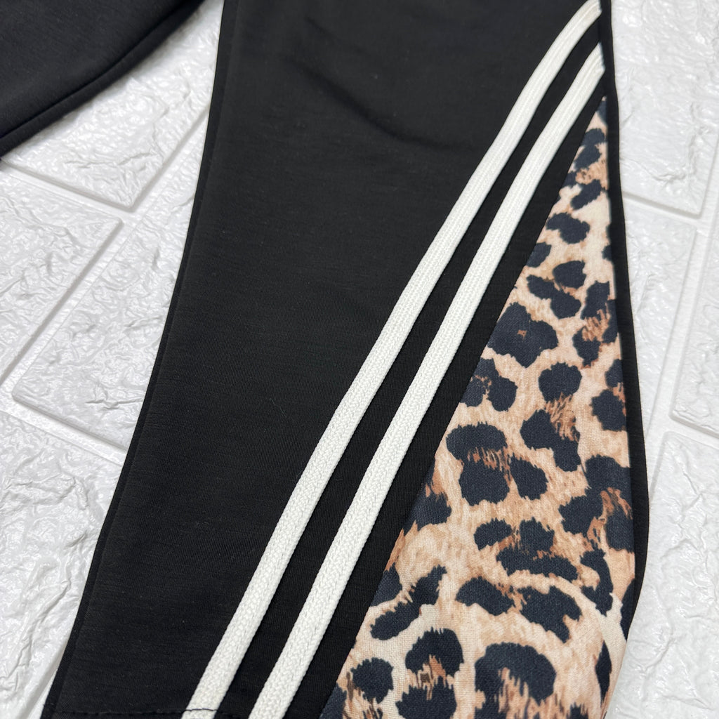 Tuta  bimba animalier nera