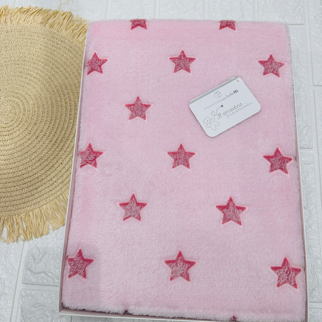 Coperta  Culla stelle rosa dim100x104