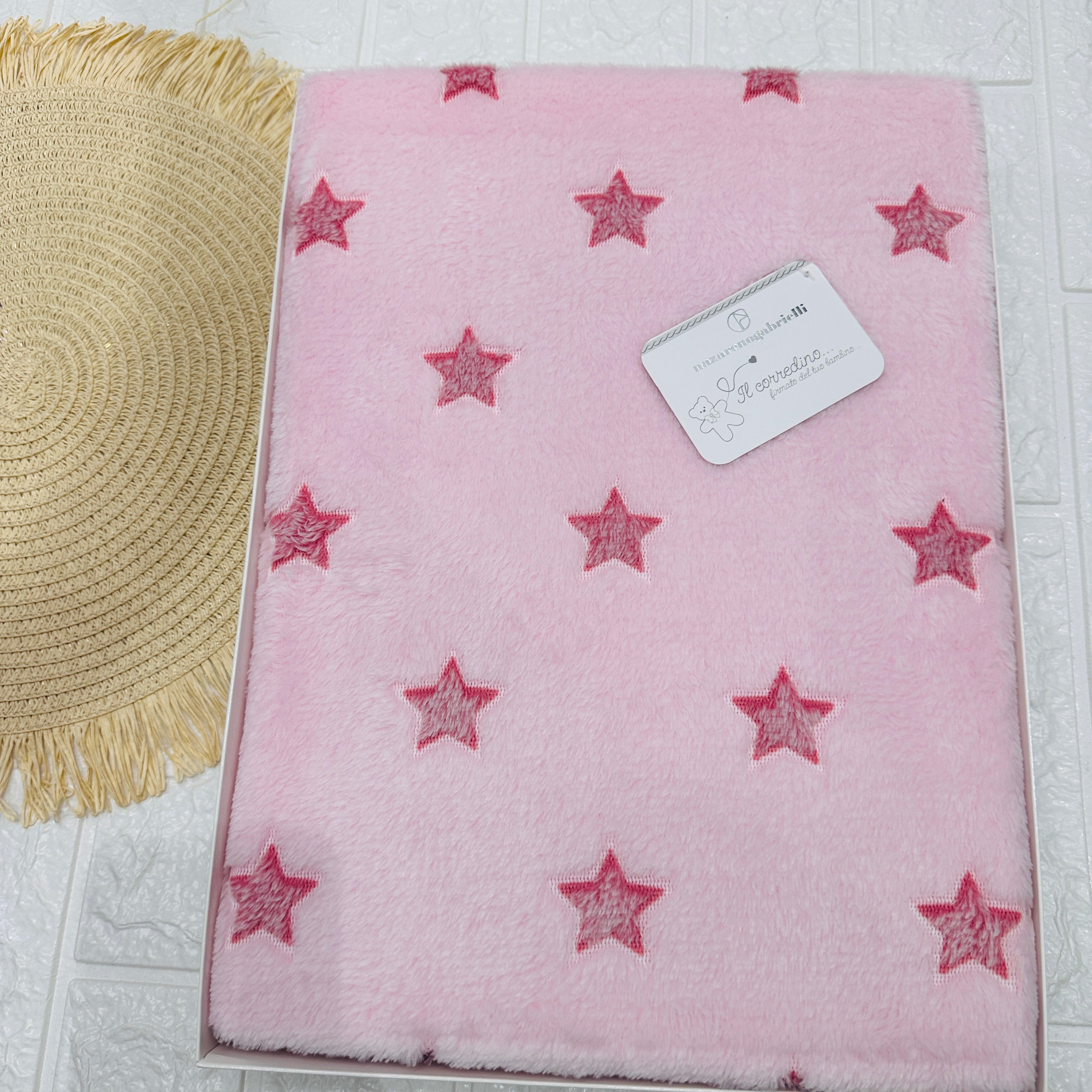 Coperta  Culla stelle rosa dim100x104