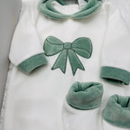Set nascita ciniglia fiocco verde